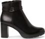 Tamaris Stijlvolle leren enkellaars met 8 cm hak Zwart Dames - Thumbnail 2
