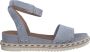 Tamaris Blauwe Leren Platte Sandalen voor Dames Blue Dames - Thumbnail 1