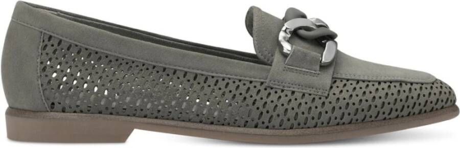 tamaris Groene Leren Loafers voor Dames Green Dames