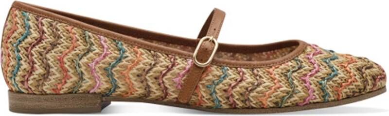 Tamaris Kleurrijke Boho Ballerina`s met Zigzagpatronen