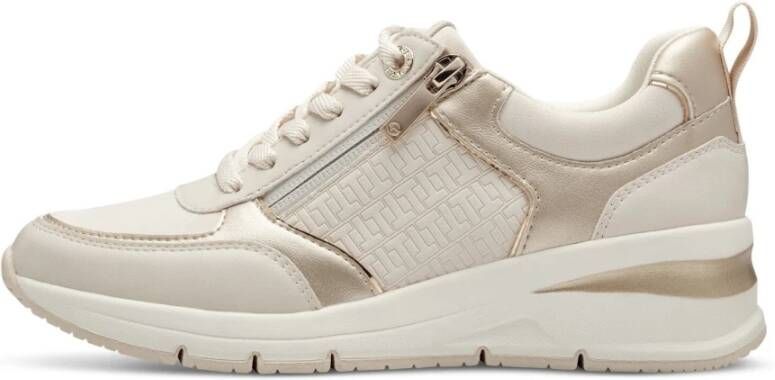 Tamaris Sneakers met sleehak vrijetijdsschoen lage schoen veterschoen met buitenrits - Foto 3