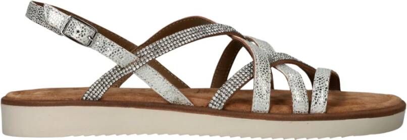 tamaris Metallic Zilver Glitter Sandaal voor Dames Gray Dames