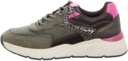 Tamaris Sneakers met sleehak lage schoen veterschoen freizeitschoen met contrastafwerkingen