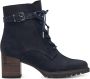 Tamaris Zwarte leren veterschoen met gouden details Zwart Dames - Thumbnail 21