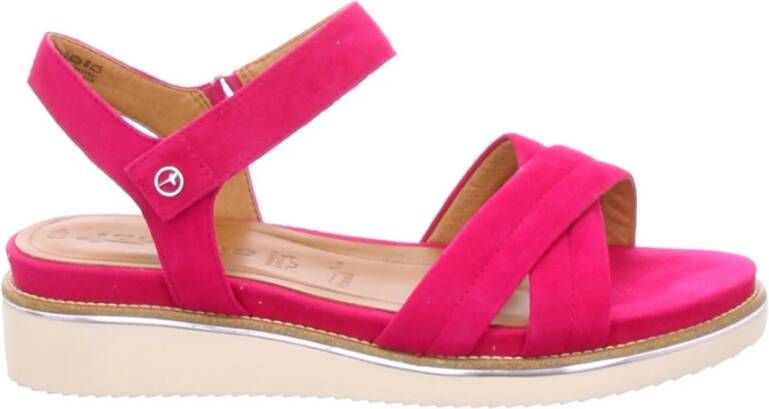 Tamaris Wig sandalen voor dames in fuchsia - Foto 3