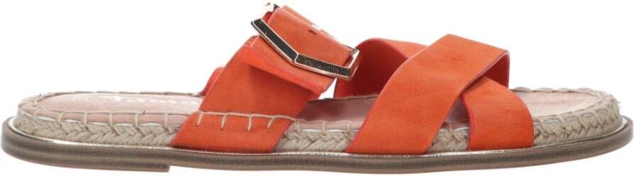 tamaris Oranje Suède Gesp Slippers Orange Dames