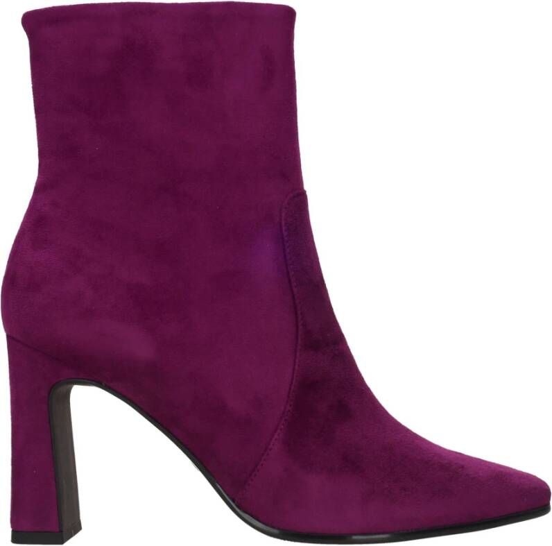 tamaris Paarse Synthetische Enkellaars met Trendy 7cm Hak Paars Dames