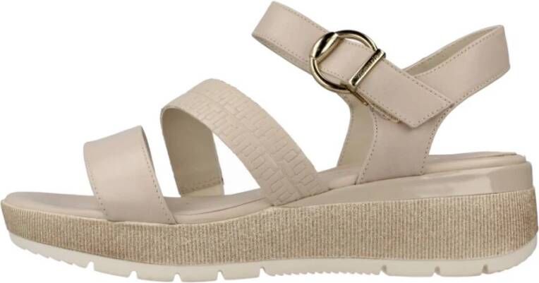 Tamaris Gekelde Beige Dames Sandaal Met Een Glitterzool - Foto 11