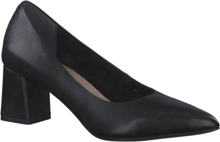 Tamaris Klassieke zwarte leren formele flats Black Dames