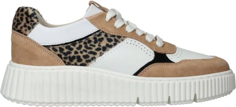 tamaris Sneaker met Geribbelde Platformzool en Beige Accenten Multicolor Dames