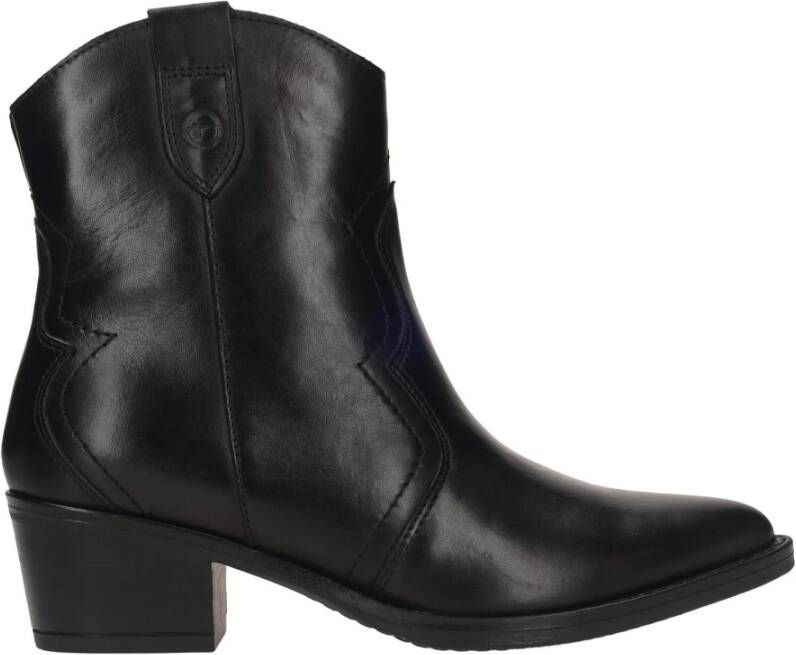 tamaris Stevige Westernboot van Zwart Leer Zwart Dames