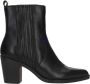 Tamaris Stijlvolle leren enkellaars met westernlook Zwart Dames - Thumbnail 3