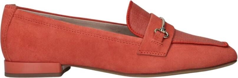 tamaris Stijlvolle Oranje Suède Loafers met Leren Voetbed Orange Dames