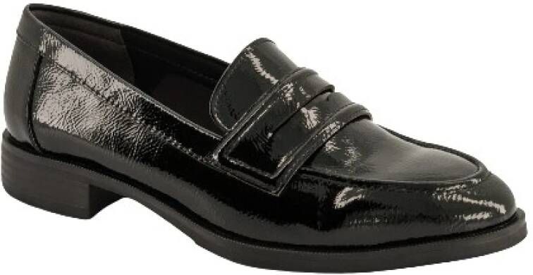 Tamaris Stijlvolle platte loafers in het zwart Black Dames