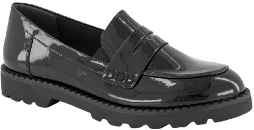 Tamaris Stijlvolle platte loafers in het zwart Black Dames