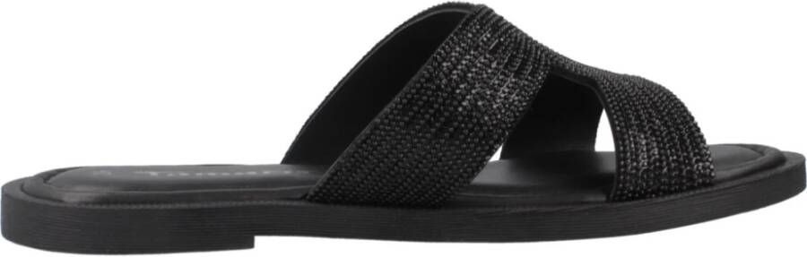 Tamaris Slippers blokhak feestschuh zomerschoen in sprankelende uitstraling