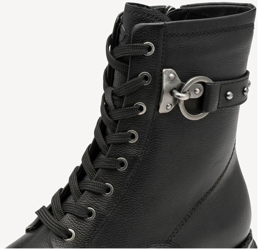 Tamaris Veterlaarsjes blokhak veterboots met studs bezette sierriem - Foto 3