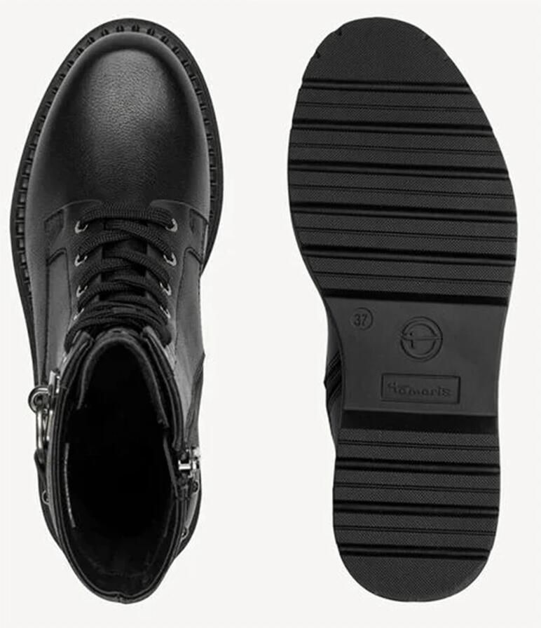 Tamaris Veterlaarsjes blokhak veterboots met studs bezette sierriem - Foto 2