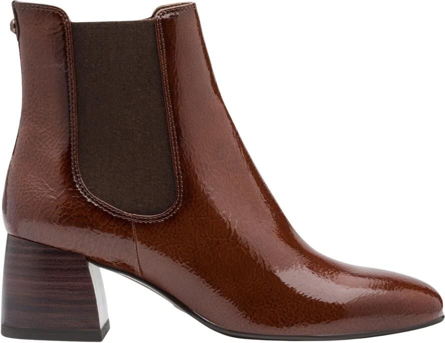 Tamaris Essentials Enkellaarsjes cognac Lak