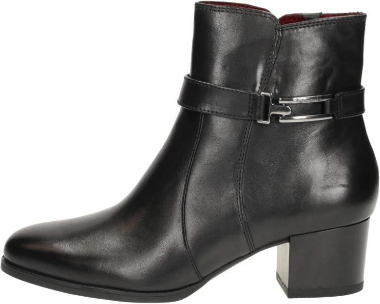 Tamaris Laarsjes Blokhak business schoen met sierband en sierstuk