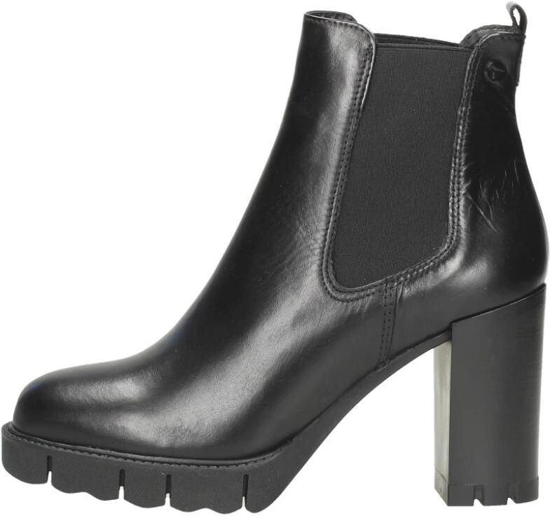 Tamaris Zwarte leren Chelsea laars met 6 cm hak Black Dames - Foto 3