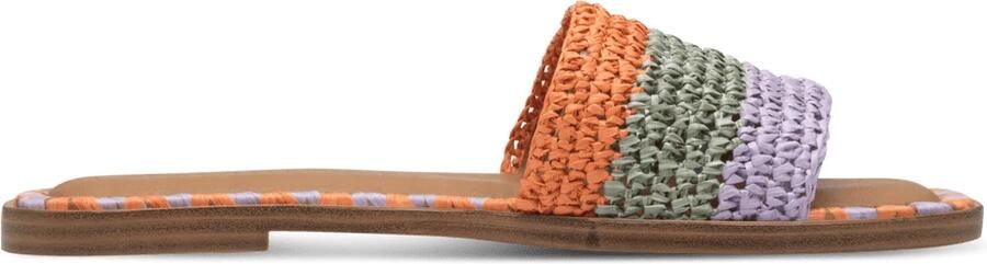 Tamaris Slippers blokhak zomerschoen strandschoen tweekleurige bies van bamboe - Foto 5