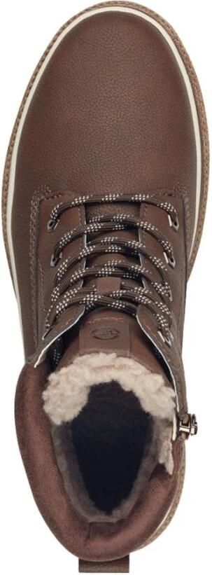 Tamaris Winterlaarzen Blokhak plateau veterschoenen in vegan verwerking