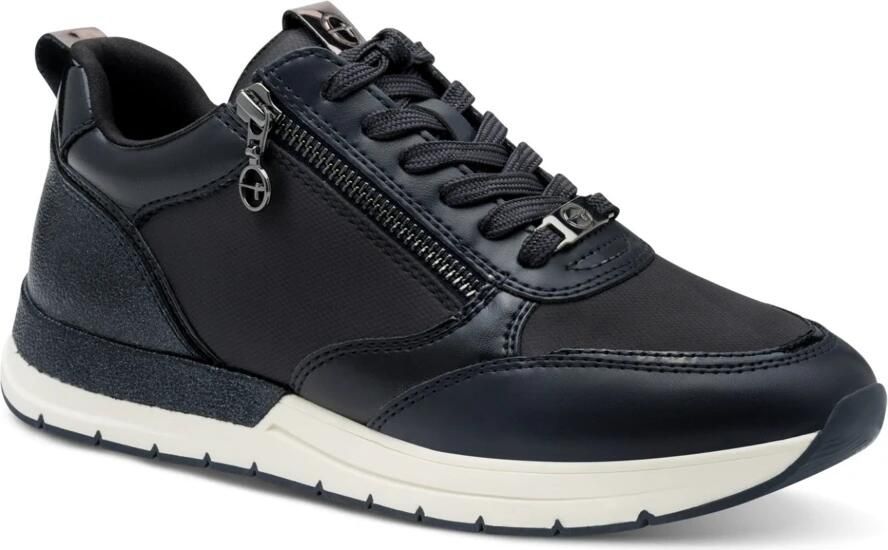 Tamaris Sneakers met sleehak vrijetijdsschoen halfhoge schoen logopatch op de schoentong