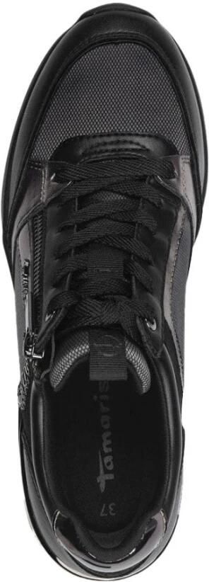 Tamaris Sneakers met sleehak freizeitschoen lage schoen veterschoen met sierstenen - Foto 3