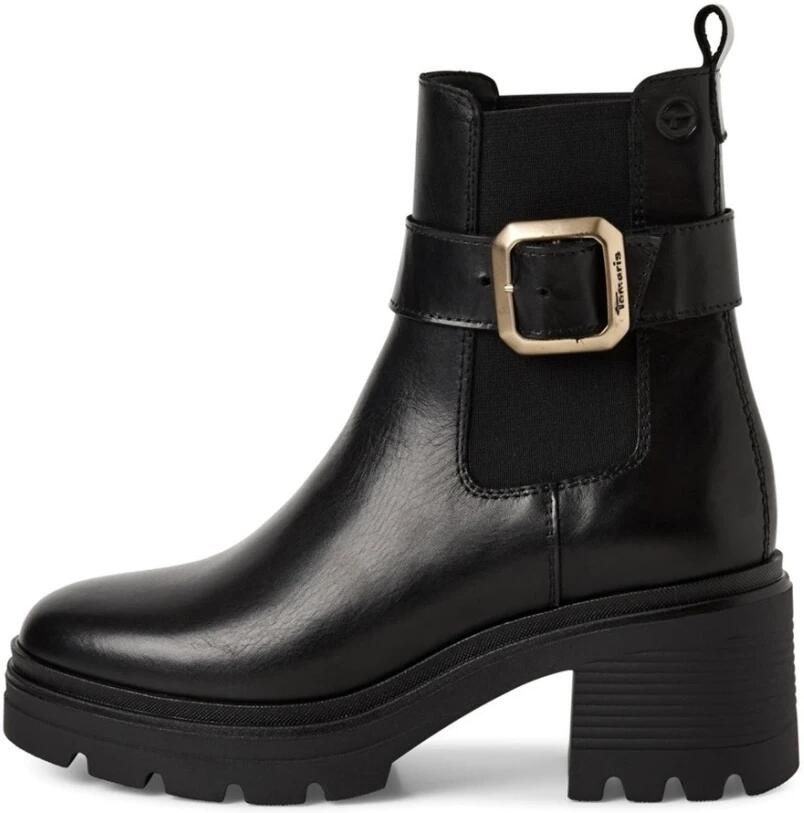 Tamaris dames leren laarzen enkellaarsjes vrouwen 1-25433-45 001 zwart M2543345 - Foto 3