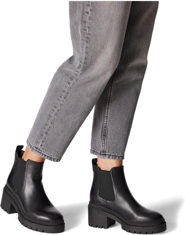 Tamaris dames chelsea boot leren laarzen enkellaars vrouwen leer M2545941 zwart - Foto 3