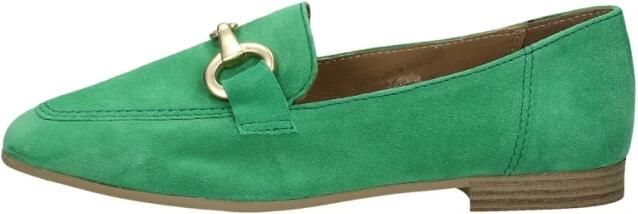 Tamaris Groene suède loafers met verharde hiel en gouden detail Green Dames - Foto 6