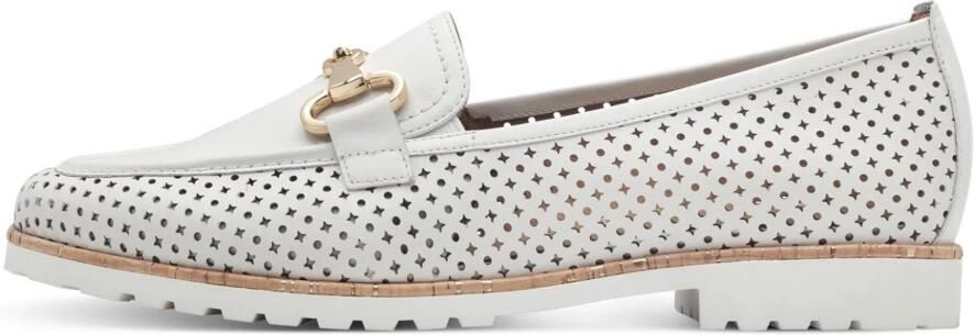 Tamaris Witte platte schoenen met gouden gesp