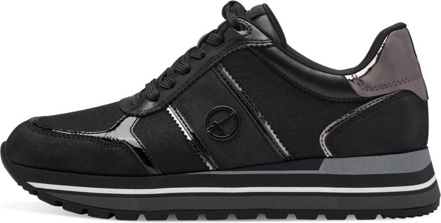 Tamaris Plateausneakers plateau vrijetijdsschoen lage schoen veterschoen in materiaalmix