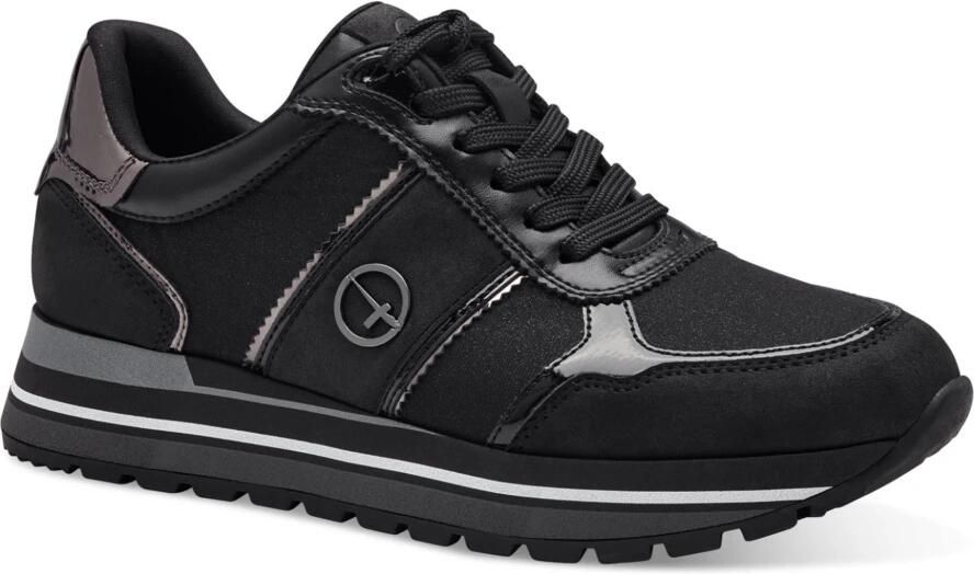 Tamaris Plateausneakers plateau vrijetijdsschoen lage schoen veterschoen in materiaalmix