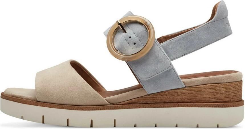 Tamaris Sandaaltjes zomerschoen sandaal sleehak met praktische klittenbandsluiting - Foto 7