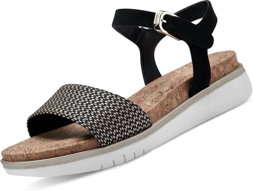 Tamaris Suède Kurk Hoge Hak Sandalen Black Dames - Foto 5