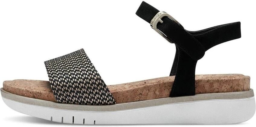 Tamaris Suède Kurk Hoge Hak Sandalen Black Dames - Foto 6