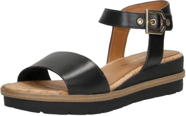 Tamaris Zwarte Leren Sandaal met Gespsluiting Black Dames - Foto 4