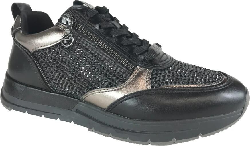 Tamaris Plateausneakers vrijetijdsschoen lage schoen veterschoen in vegan uitvoering - Foto 3