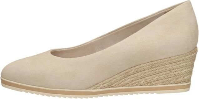Tamaris Pumps met sleehak beige Leer Dames