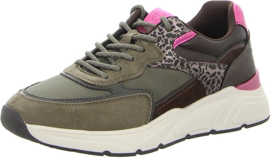 Tamaris Sneakers met sleehak lage schoen veterschoen freizeitschoen met contrastafwerkingen - Foto 3