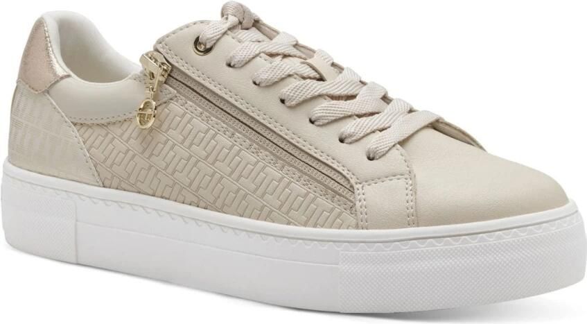 Tamaris Plateausneakers vrijetijdsschoen halfschoen veterschoen met inzetten en glinsterdetails - Foto 5