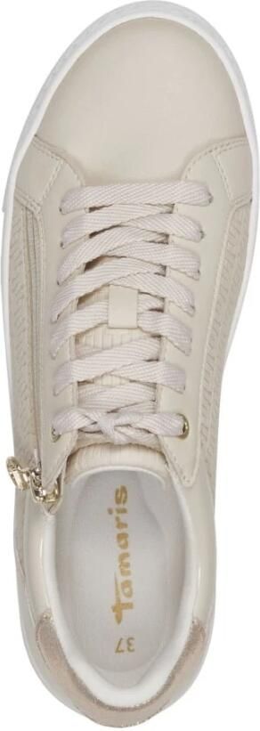 Tamaris Plateausneakers vrijetijdsschoen halfschoen veterschoen met inzetten en glinsterdetails - Foto 3