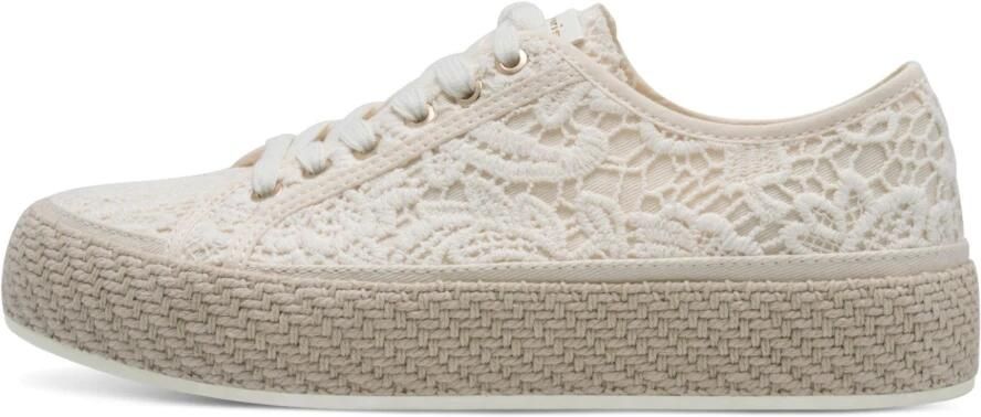 Tamaris Plateausneakers freizeitschoen lage schoen veterschoen met haakapplicatie