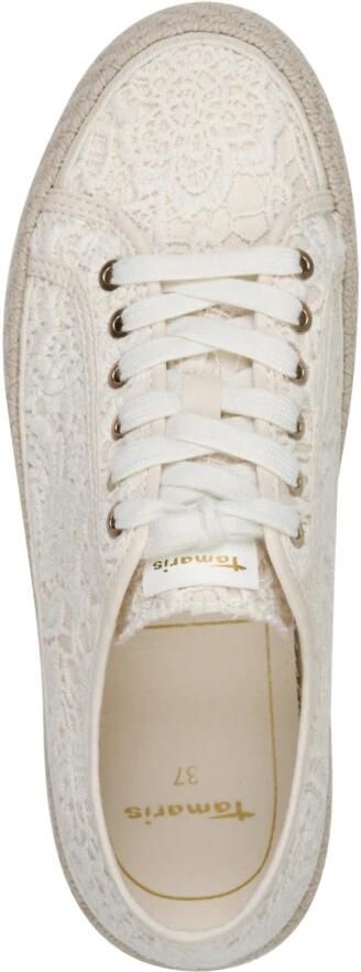 Tamaris Plateausneakers freizeitschoen lage schoen veterschoen met haakapplicatie - Foto 6