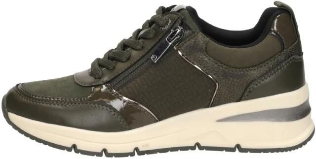 Tamaris Sneakers met sleehak vrijetijdsschoen lage schoen veterschoen met buitenrits - Foto 3