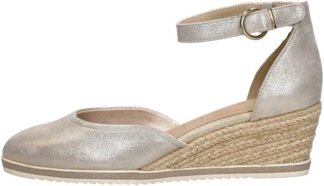Tamaris Gouden Champagne Leren Espadrille met Klittenband Yellow Dames - Foto 4