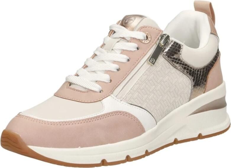 Tamaris Sneakers met sleehak vrijetijdsschoen lage schoen veterschoen met buitenrits - Foto 5