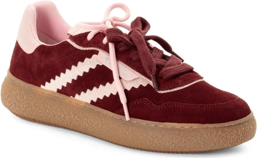 Tamaris Plateausneakers vrijetijdsschoen lage schoen veterschoen met contrast bies - Foto 8